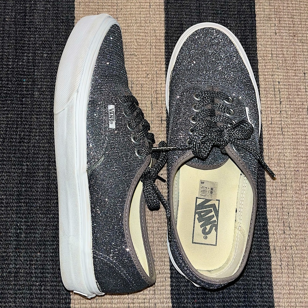 Grey Glittery Vans
